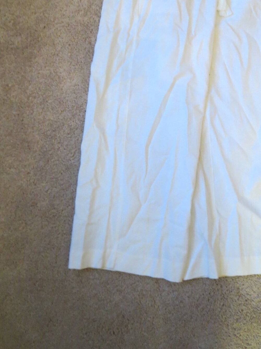 Banana Republic Women's White Pants Sz=S 50% Linen 50% Rayon Straight Wide Leg.